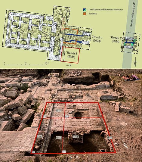 Trench 3 and the principal features excavated within it in 2025 (M.A. Lebedev)